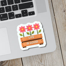 Load image into Gallery viewer, Vinyl Flower Sticker Water Bottle Accessory Decoration Positive Message Life Good Design Inspiration Laptop Decal Pink Floral Surface Vinyl
