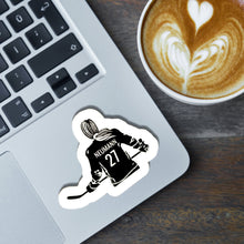 Load image into Gallery viewer, Female Hockey Sticker Custom Design Water Resistant Vinyl Decal Team Gift For Athlete Victory Pose Black Silhouette Laptop Decoration Hockey