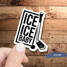 Load image into Gallery viewer, Hockey Humor Sticker Water Resistant Die Cut Design Decal Funny Puck Sports Fan Gift Idea Black Vinyl Car Accessory Helmet Decoration Team