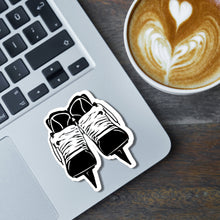 Load image into Gallery viewer, Hockey Skate Sticker Custom Vinyl Decal Personalized Player Number Water Resistant Design Hockey Mom Gift Team Gear Label Sports Equipment