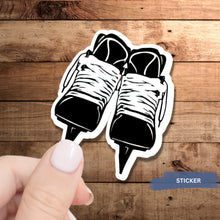 Load image into Gallery viewer, Hockey Skate Sticker Custom Vinyl Decal Personalized Player Number Water Resistant Design Hockey Mom Gift Team Gear Label Sports Equipment