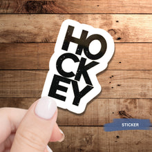 Load image into Gallery viewer, Hockey Vinyl Sticker Die Cut Black Design Water Resistant Sport Decal Car Window Laptop Decoration Ice Rink Gear Accessory Team Gift Hockey