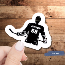Load image into Gallery viewer, Custom Hockey Sticker Name Number Team Decal Water Resistant Vinyl Material Sport Decoration Locker Room Hockey Gift Player Customization