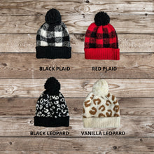 Load image into Gallery viewer, Band Mom Beanie Winter Hat Leather Patch Mom Gift Band Fan Winter Wear Warm Beanie Pom Top Cold Weather Rink Accessory Team Mom Sport