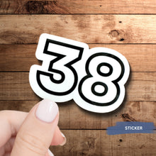 Load image into Gallery viewer, Custom Number Sticker - Vinyl Waterproof Custom Number Sticker for your Phone Case, Water Bottle, Car Decal, Journal, Sports Number, Jersey