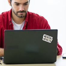 Load image into Gallery viewer, Mental Health Sticker Vinyl Decal Water Resistant Laptop Decoration Self Care Gift Idea Wellness Art Therapy Design Black Accent Daisys