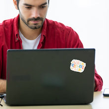 Load image into Gallery viewer, Retro Vinyl Sticker Water Resistant Decal Design Floral Accent Boho Style Laptop Decoration Positive Message Art Gift for Planner Sticker