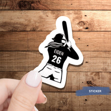 Load image into Gallery viewer, Custom Softball Sticker Design Template Name Customization Player Number Team Decoration Vinyl Material Sport Accessory Water Bottle Sticker