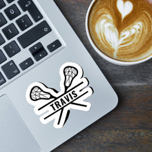 Load image into Gallery viewer, Personalized Lacrosse Sticker Custom Design Water Resistant Vinyl Decal Smooth Surface Application Instructions Player Name Custom Label