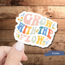 Load image into Gallery viewer, Retro Vinyl Sticker Water Resistant Decal Design Floral Accent Boho Style Laptop Decoration Positive Message Art Gift for Planner Sticker