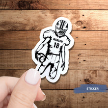 Load image into Gallery viewer, Football Player Sticker Custom Design Vinyl Decal Water Resistant Team Accessory Car Decoration Football Gift Player Number Custom Vinyl