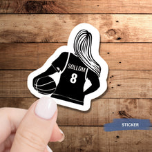 Load image into Gallery viewer, Custom Basketball Sticker Design Idea For Team Gift Idea For Player Number Decoration For Locker Name Label Water Resistant Vinyl Decal Die