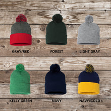 Load image into Gallery viewer, Hockey Beanie Hat Winter Accessory Leather Patch Custom Design Hockey Gift Winter Wear Warm Cap Custom Name Hockey Player Team Gear Cold