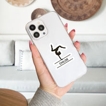 Load image into Gallery viewer, Gymnast Vinyl Sticker Custom Name Decal Personalized Balance Beam Gymnast Gift Team Idea Water Bottle Decoration Custom Equipment Label Art