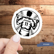 Load image into Gallery viewer, Baseball Player Sticker Custom Design Team Decoration Water Resistant Athletic Gear Identification Label Batting Stance Player Silhouette