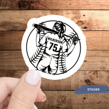 Load image into Gallery viewer, Custom Softball Sticker Design Template Name Customization Player Number Team Decoration Vinyl Material Sport Accessory Water Bottle Sticker