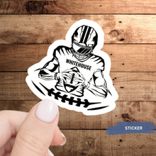 Load image into Gallery viewer, Football Player Sticker Custom Design Vinyl Decal Water Resistant Team Accessory Car Decoration Football Gift Player Number Custom Vinyl