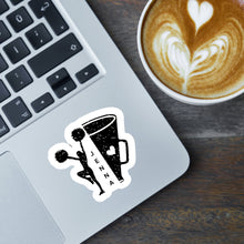 Load image into Gallery viewer, Custom Cheerleader Sticker Water Resistant Vinyl Decal Car Window Laptop Accessory Team Spirit Squad Decoration Pom Heart Cheer Gift Name