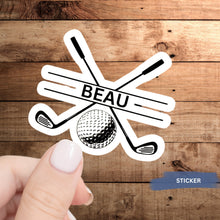 Load image into Gallery viewer, Personalized Golf Sticker Custom Design Golf Accessory Bag Decoration Vinyl Decal Car Window Emblem Style Player Gift Golf Enthusiast Club