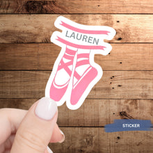Load image into Gallery viewer, Ballet Vinyl Sticker Water Bottle Decoration Idea For Dancer Pink Design White Background Dance Art Studio Decor Laptop Accessory Gift Set