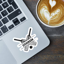 Load image into Gallery viewer, Cricket Bat Sticker Custom Design Team Accessory Item Personalized Sports Gift Label Maker Vinyl Decal Name Custom Equipment Label White