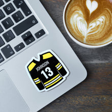 Load image into Gallery viewer, Custom Hockey Sticker Design Template Vinyl Decal Size Custom Jersey Number Hockey Player Team Accessory Gift Idea For Athlete Water Bottle