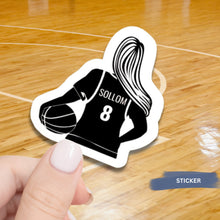 Load image into Gallery viewer, Custom Basketball Sticker Design Idea For Team Gift Idea For Player Number Decoration For Locker Name Label Water Resistant Vinyl Decal Die