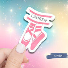 Load image into Gallery viewer, Ballet Vinyl Sticker Water Bottle Decoration Idea For Dancer Pink Design White Background Dance Art Studio Decor Laptop Accessory Gift Set