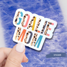 Load image into Gallery viewer, Hockey Sticker, Ice Hockey Goalie, Hockey Goalie Mom, Ice Hockey Sticker, Goalie Gift, Goalie, Hockey Jersey, Hockey Player, Sport Team Name