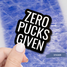 Load image into Gallery viewer, Hockey Humor Sticker Water Resistant Die Cut Design Decal Funny Puck Sports Fan Gift Idea Black Vinyl Car Accessory Helmet Decoration Team