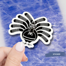 Load image into Gallery viewer, Thanksgiving Turkey Sticker Vinyl Decal Sport Themed Holiday Decoration Hockey Gift For Team Spirit Accessory Laptop Design Humor Art Black