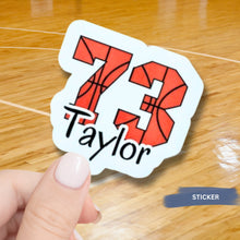 Load image into Gallery viewer, Custom Basketball Sticker Design Idea For Team Gift Idea For Player Number Decoration For Locker Name Label Water Resistant Vinyl Decal Die