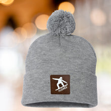 Load image into Gallery viewer, Custom Snowboard Mom Warm Winter Hat Sport Design Outdoor Wear Cold Weather Protection Cap Name Personalized Diamond Pattern Fur Pom Beanie