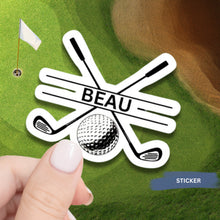 Load image into Gallery viewer, Personalized Golf Sticker Custom Design Golf Accessory Bag Decoration Vinyl Decal Car Window Emblem Style Player Gift Golf Enthusiast Club