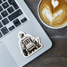 Load image into Gallery viewer, Hockey Goalie Sticker Custom Name Team Logo Water Resistant Vinyl Decal Sports Decal Hockey Gifts Player Number Customization Black White