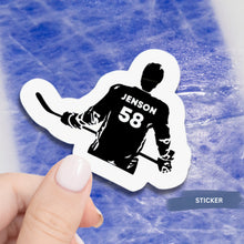 Load image into Gallery viewer, Custom Hockey Sticker Name Number Team Decal Water Resistant Vinyl Material Sport Decoration Locker Room Hockey Gift Player Customization
