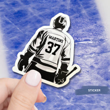 Load image into Gallery viewer, Custom Hockey Sticker Name Number Team Decal Water Resistant Vinyl Material Sport Decoration Locker Room Hockey Gift Player Customization