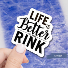 Load image into Gallery viewer, Hockey Vinyl Sticker Die Cut Black Design Water Resistant Sport Decal Car Window Laptop Decoration Ice Rink Gear Accessory Team Gift Hockey