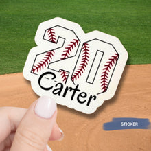 Load image into Gallery viewer, Baseball Player Sticker Custom Design Team Decoration Water Resistant Athletic Gear Identification Label Batting Stance Player Silhouette
