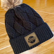 Load image into Gallery viewer, Basketball Beanie Hat Winter Accessory Leather Patch Custom Design Basketball Gift Winter Warm Cap Custom Name Basketball Player Team Gear