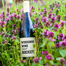 Load image into Gallery viewer, Weekends Wine &amp; Hockey Wine Label