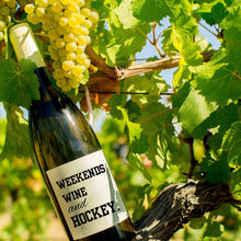 Load image into Gallery viewer, Weekends Wine &amp; Hockey Wine Label