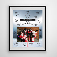 Load image into Gallery viewer, Hockey Thank You Digital Download Template Design Hockey Puck Team Photo Template Printable Sport Party Celebration Card Gift Idea Hockey