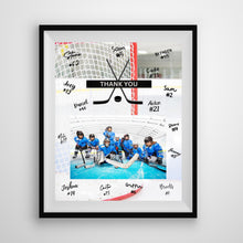 Load image into Gallery viewer, Hockey Thank You Digital Download Template Design Hockey Puck Team Photo Template Printable Sport Party Celebration Card Gift Idea Hockey