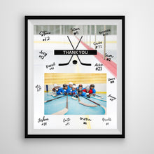 Load image into Gallery viewer, Hockey Thank You Digital Download Template Design Hockey Puck Team Photo Template Printable Sport Party Celebration Card Gift Idea Hockey