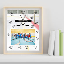 Load image into Gallery viewer, Hockey Thank You Digital Download Template Design Hockey Puck Team Photo Template Printable Sport Party Celebration Card Gift Idea Hockey
