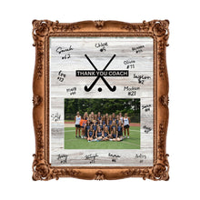 Load image into Gallery viewer, Field Hockey Coach Gift Frame Template Design Download Digital File Size Print Thank You Field Hockey Trainer Team Photo Memory Keepsake