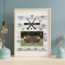 Load image into Gallery viewer, Field Hockey Thank You Digital Download Template Design Hockey Team Photo Template Printable Sport Party Celebration Card Gift Idea Hockey