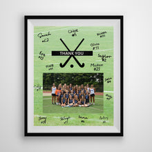Load image into Gallery viewer, Field Hockey Thank You Digital Download Template Design Hockey Team Photo Template Printable Sport Party Celebration Card Gift Idea Hockey