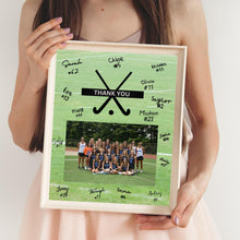 Load image into Gallery viewer, Field Hockey Thank You Digital Download Template Design Hockey Team Photo Template Printable Sport Party Celebration Card Gift Idea Hockey